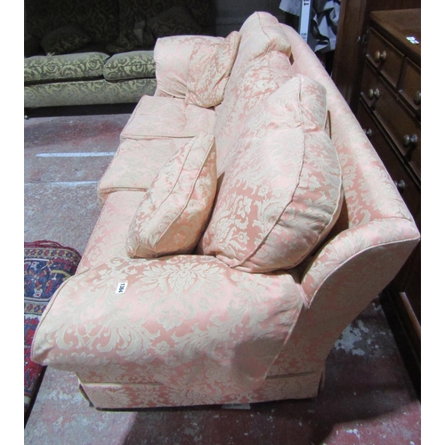 1364 - Good quality countryhouse three seat sofa, with scrolled arms, loose cushions, upholstered in a pale... 