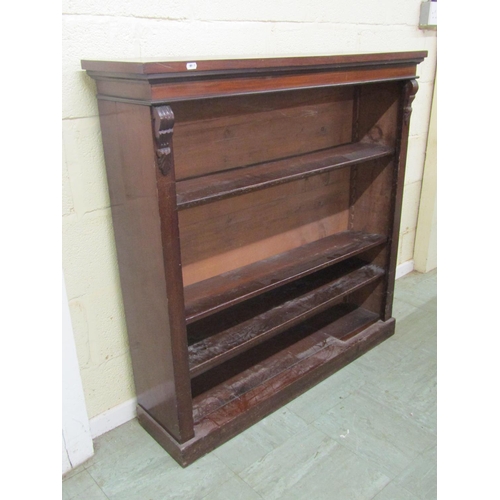 1397 - Victorian mahogany open bookcase enclosing three adjustable shelves, 105cm