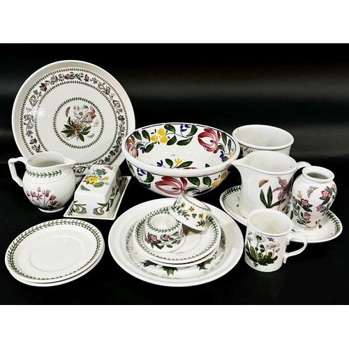 145 - Collection of Portmeirion china to include jugs, platters, butter dish etc.