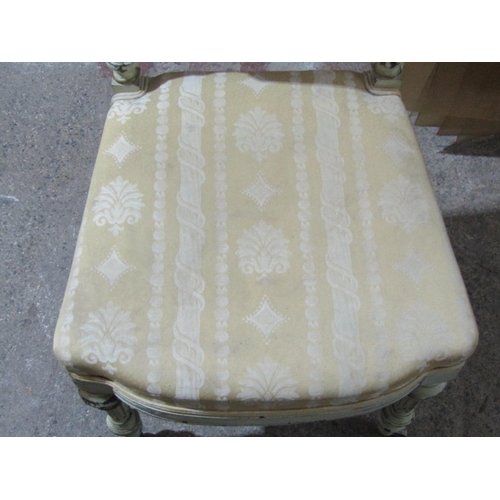 1378 - A pair of French side chairs with painted frames upholstered seats and backs