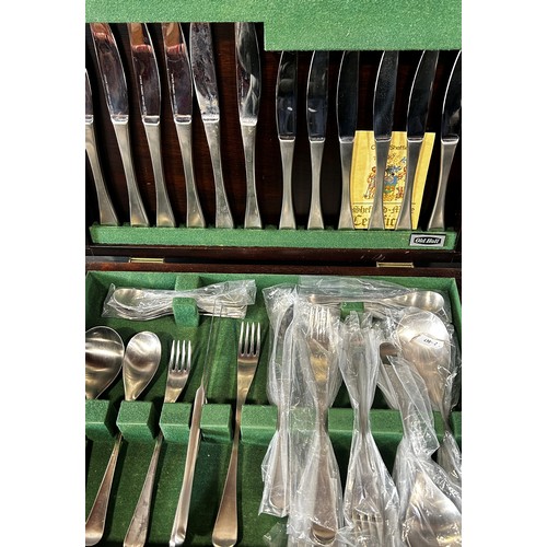 203 - A complete Old Hall Stainless Steel canteen of cutlery by Robert Welch, for eight settings (two dess... 