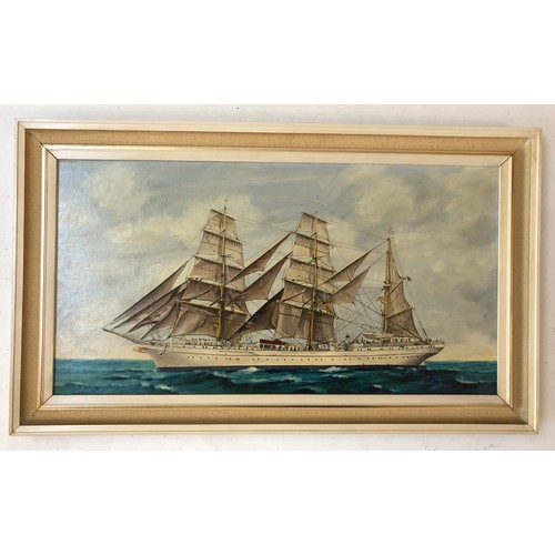 792A - Arthur G. Caddick (Bristol Savages, 20th Century) -  'Gorch Fock' (1974), oil on canvas, signed lowe... 