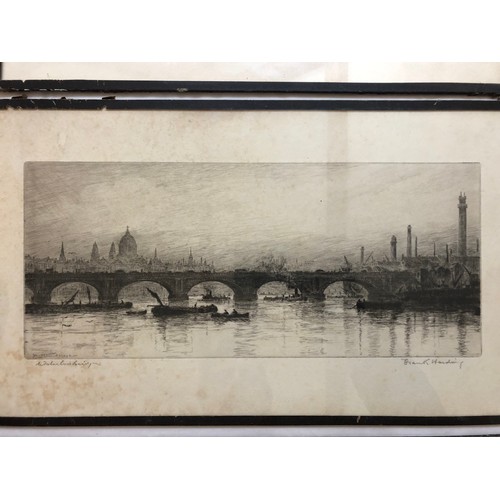 791A - Frank Harding (19th-20th Century) - Four etchings of London and other scenes on the water, to includ... 