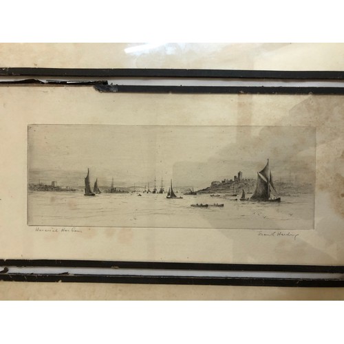 791A - Frank Harding (19th-20th Century) - Four etchings of London and other scenes on the water, to includ... 