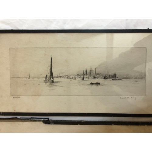 791A - Frank Harding (19th-20th Century) - Four etchings of London and other scenes on the water, to includ... 