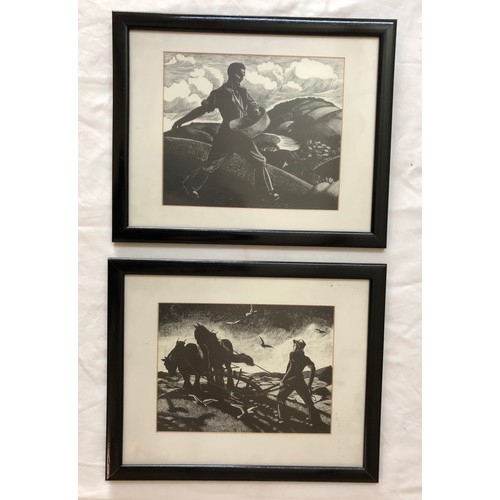 790A - After Claire Leighton (1898-1989) - Two monochrome prints: 'The Farmers Year - April: Sowing' and '.... 