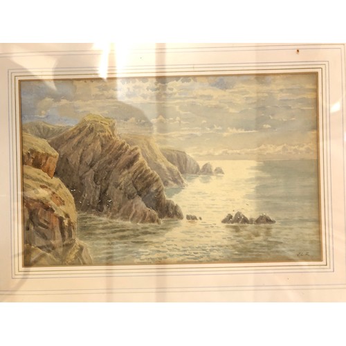 794A - Four c.19th century watercolours, to include: William Cook of Plymouth (act.1870-1890) - 'Cornish Co... 