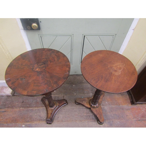 1515 - William IV rosewood and mahogany occasional table, the circular top raised on a turned column and tr... 