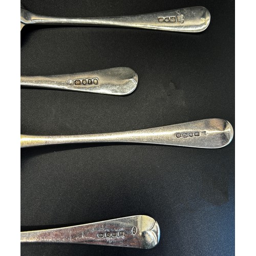 301 - Four 19th century silver serving spoons, 21 cm long approximately 8.1 ozs approximately