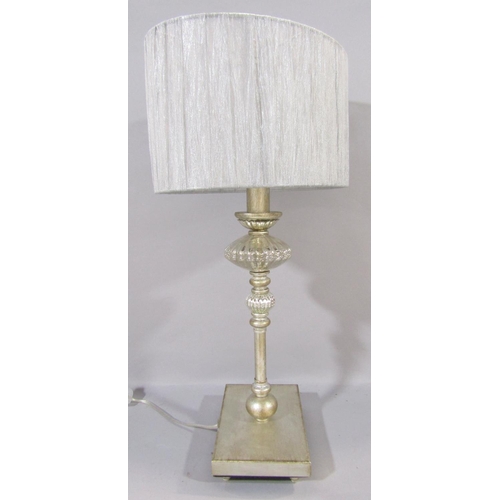 539 - A pair of graded square gold fabric lampshades together with a rectangular silk shade similar in sha... 