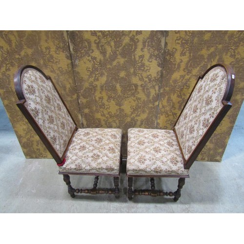 1148 - A Pair of upholstered French walnut side chairs