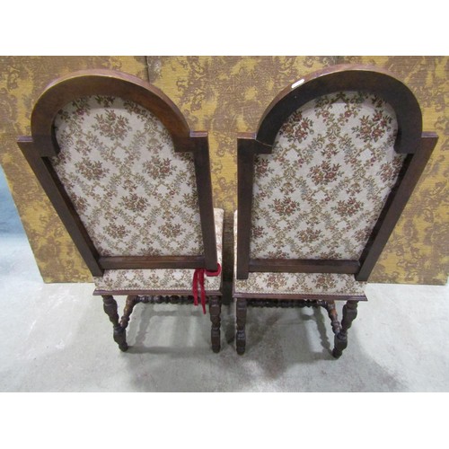 1148 - A Pair of upholstered French walnut side chairs