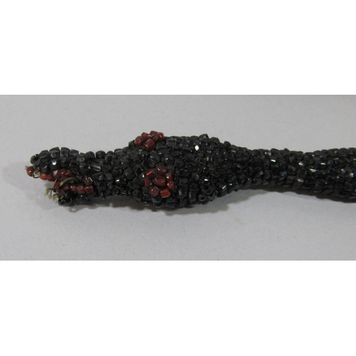 436 - Beadwork snake, 196cm L approx and a selection of further beadwork jewellery (6)