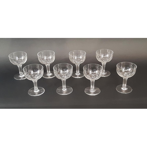 184 - Eight Stylish Champagne bowls with hollow facetted stems.