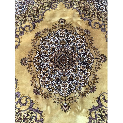 1590 - Large Persian Wilton style machine made rug with central medallion and scrolling flora and fauna dec... 