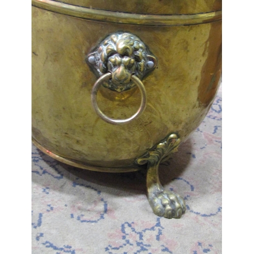 1076 - A vintage copper coal bucket in the form of a coopered barrel with loop handle together with a furth... 