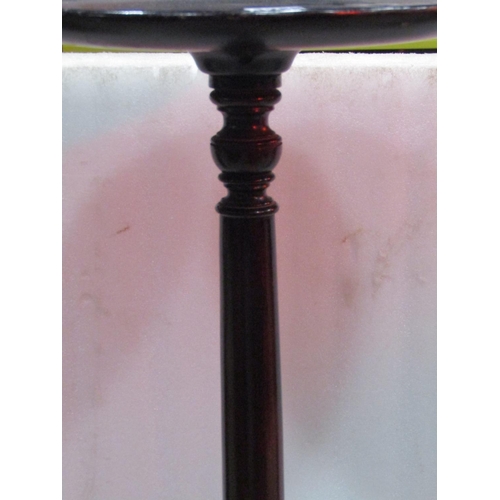 1288 - A Georgians tyle mahogany torchere with circular tray top raised on a simple turned column and shape... 