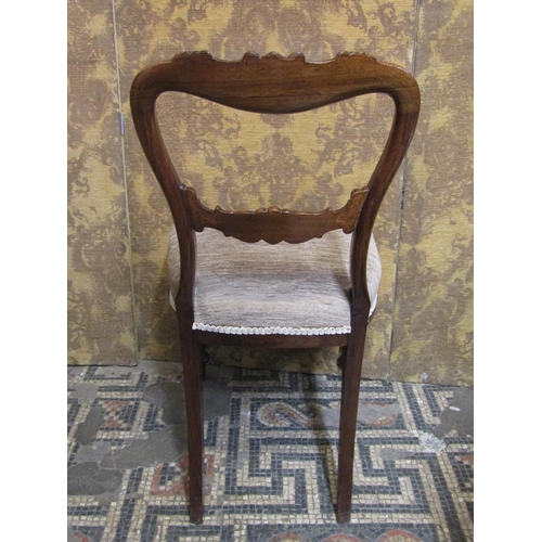 1297 - Set of 5 good quality Victorian  rosewood balloonback dining chairs with carved acanthus bar splats ... 