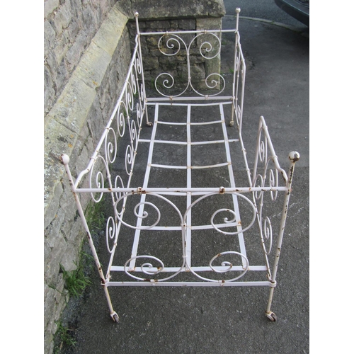 1356 - Victorian iron folding bed/cot