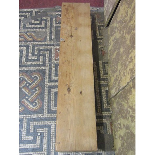 1337 - A stripped pine run of four frieze drawers, 19cm high x 118 cm wide x 24 cm deep