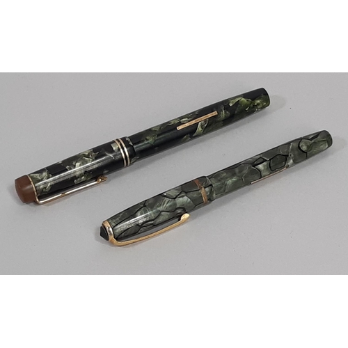 460 - Two vintage fountain pens; a Stephens Leverfil no 270 with 14ct nib together with a Burnham no 51 fo... 