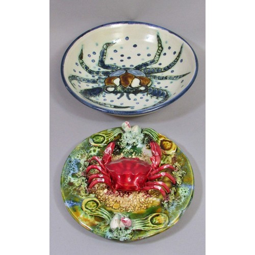 149 - Curious collection of ceramic crustaceans to include Crabs and Lobsters, shells, etc, mainly in the ... 