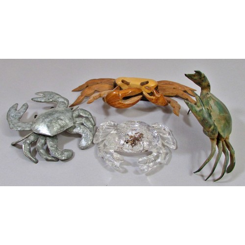 149 - Curious collection of ceramic crustaceans to include Crabs and Lobsters, shells, etc, mainly in the ... 