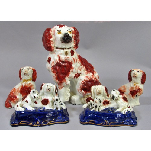 151 - Miscellaneous collection of ceramics  to include two small Staffordshire dogs groups, Queen & King o... 