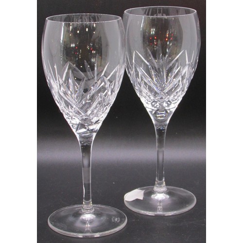 189 - Royal Doulton Lead Crystal Wine Glasses, 12 red wine and 10 white wine, all with their original blue... 