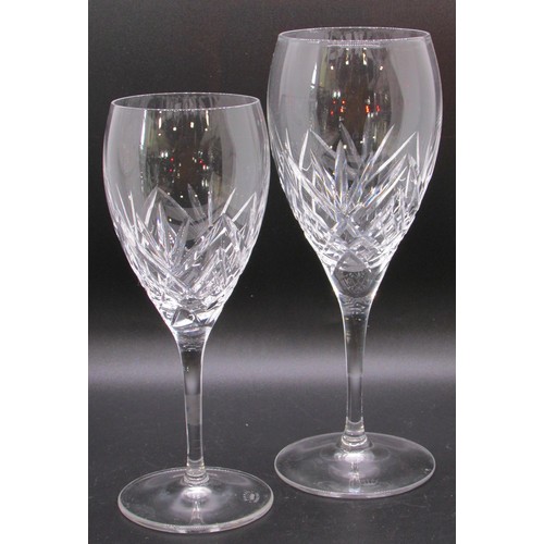 189 - Royal Doulton Lead Crystal Wine Glasses, 12 red wine and 10 white wine, all with their original blue... 