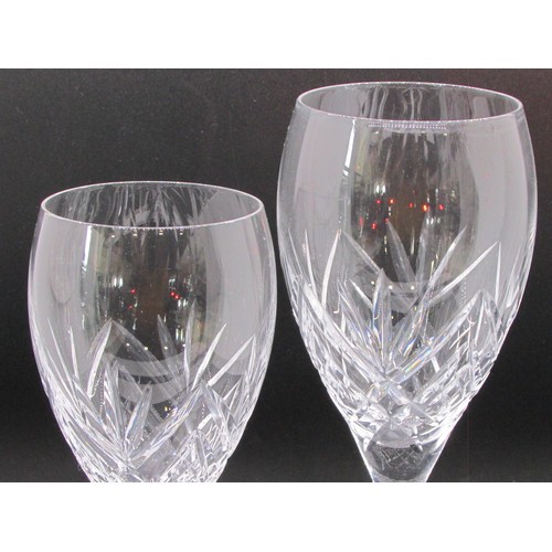 189 - Royal Doulton Lead Crystal Wine Glasses, 12 red wine and 10 white wine, all with their original blue... 