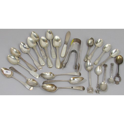 241 - A cased sex of 6 silver teaspoons, a cased set of 6 apostle spoons, 7 napkin rings, sugar nips and a... 