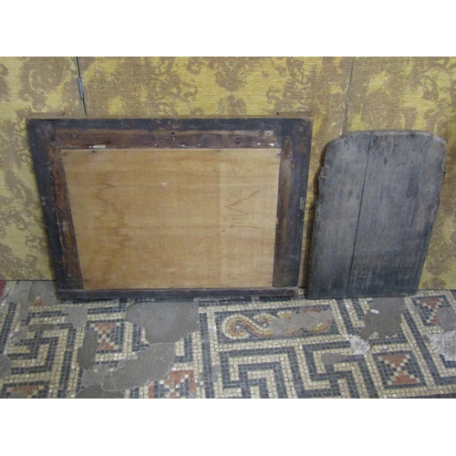 1328 - A Victorian maple veneered chimney glass with split moulded surround on ebonised bun feet, 61 x 76cm... 