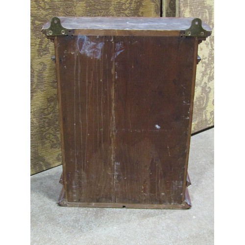 1232A - A small late Victorian mahogany hanging wall cupboard enclosed by a rectangular panelled over a frie... 