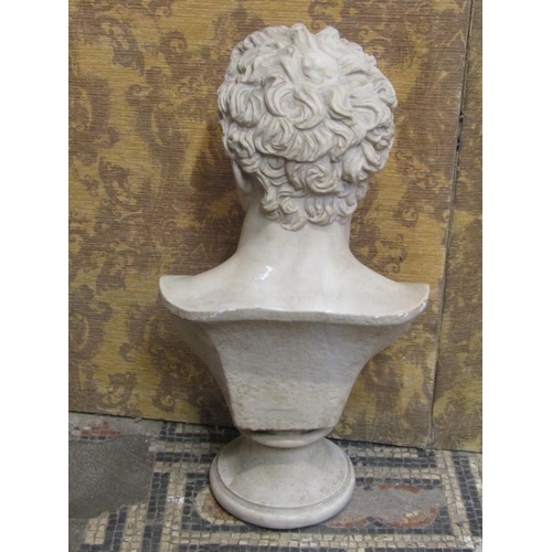 1174 - After the antique, a large decorative simulated white marble bust, 67cm high