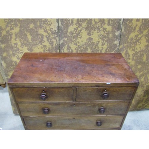 1299 - A 19th century mahogany and stained pine sided bedroom chest of two short over three long graduated ... 