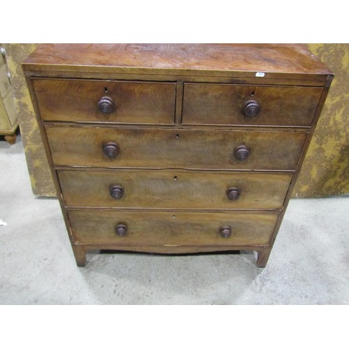 1299 - A 19th century mahogany and stained pine sided bedroom chest of two short over three long graduated ... 