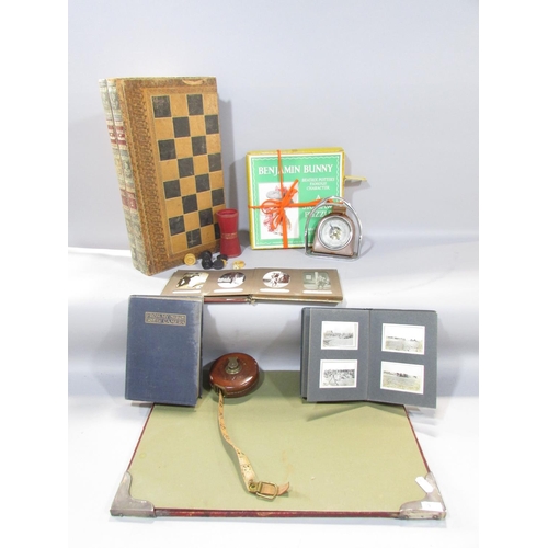 541A - Leather backgammon / draughts set together with 