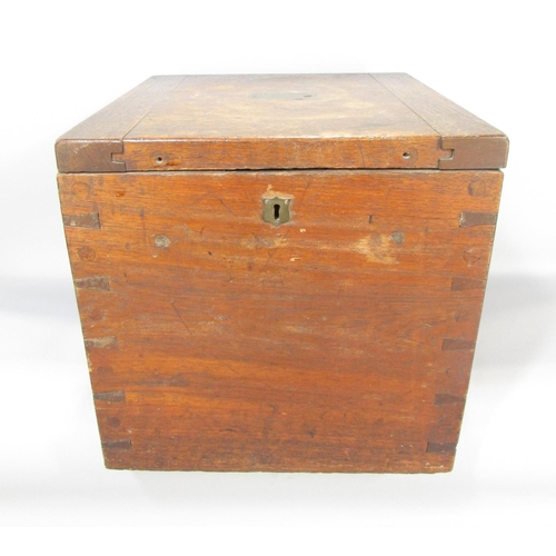 645A - A mahogany square box bearing a brass plaque “Box for Drum for -45 Gatling Gun” but contains over fi... 