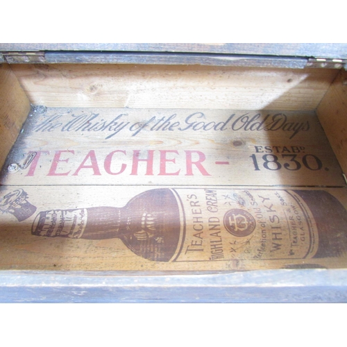 647A - A Teacher Whisky wooden crate for two bottle, circa 1900’s, a miniature wooden rocking chair, and a ... 