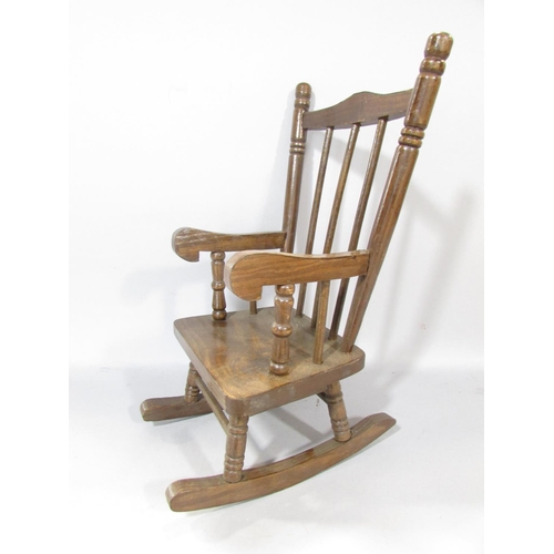 647A - A Teacher Whisky wooden crate for two bottle, circa 1900’s, a miniature wooden rocking chair, and a ... 