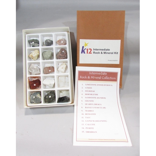 623 - A K12 Intermediate Rock & Mineral set with indexed specimens together with an enthusiasts collection... 