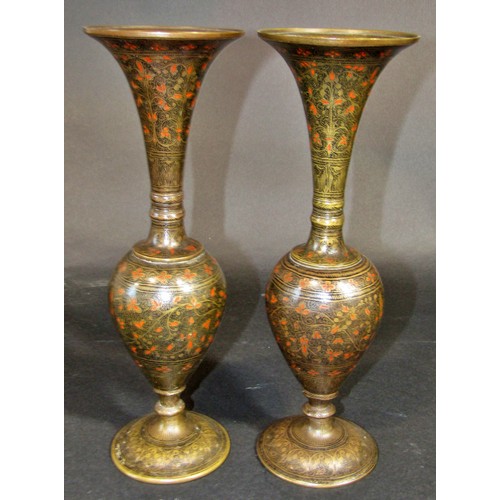 69 - Collection of cloisonné vases; two pairs and a single (5)