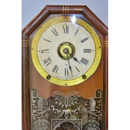 526 - Two American mantle clocks by the Ansonia Company and Seth Thomas, one with gingerbread casework