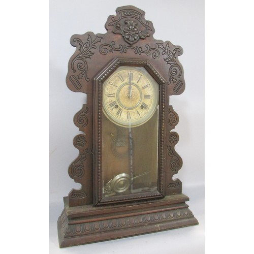 526 - Two American mantle clocks by the Ansonia Company and Seth Thomas, one with gingerbread casework