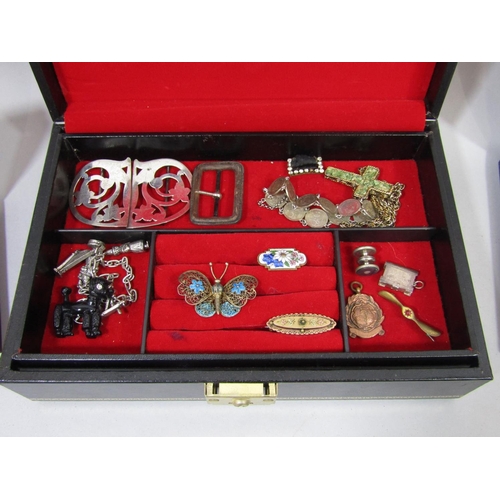 440 - Collection of costume jewellery to include a boxed pair of South Crofty Mine Cornish tin drop earrin... 