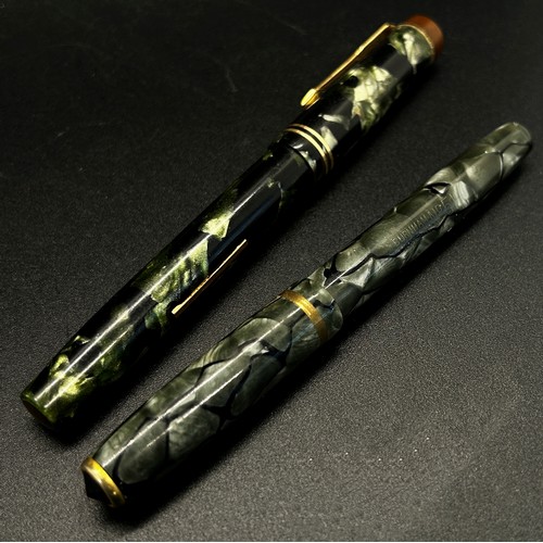 460 - Two vintage fountain pens; a Stephens Leverfil no 270 with 14ct nib together with a Burnham no 51 fo... 