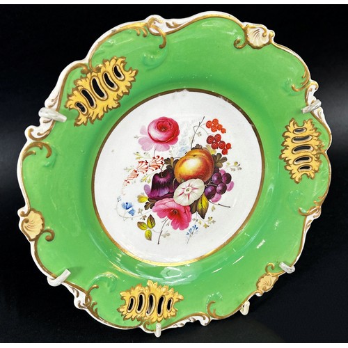 80 - Five Imari plates with hand painted detail and further 19th century floral dessert plate