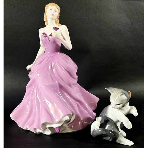 88 - Nine ceramic figurines to include eight Royal Doulton examples from the Pretty Ladies and Petit Ladi... 