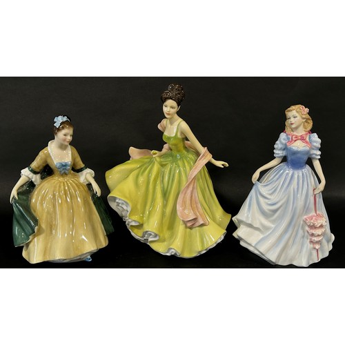 90 - Six Royal Doulton figures to include Autumn, Winter, Spring, Summer & Elegance together with a Wedge... 